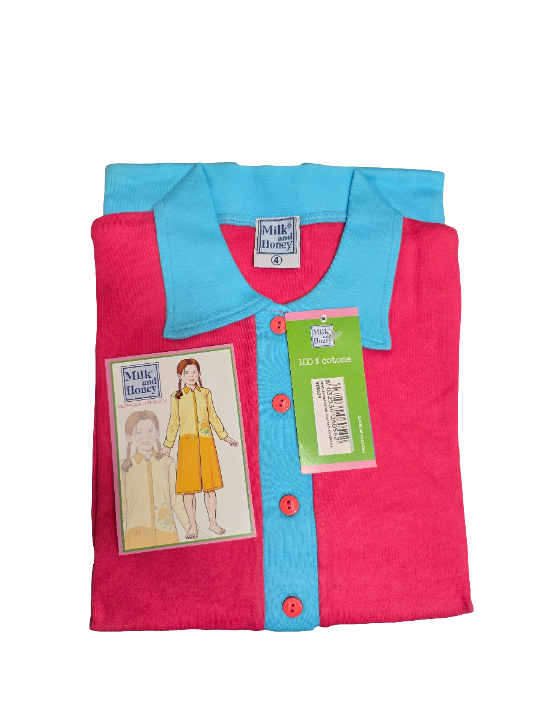 Vestaglia M&H bimba caldo cotone abbottonata