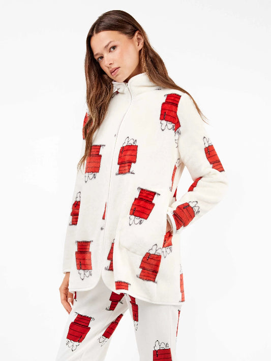 Vestaglia donna Gisela Snoopy in pile con zip 2/20333