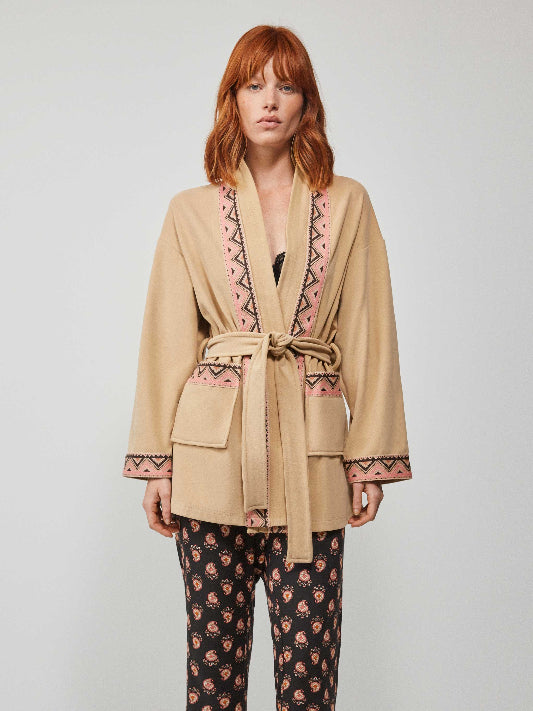 Vestaglia Gisela donna fantasia indiana in cotone caldo