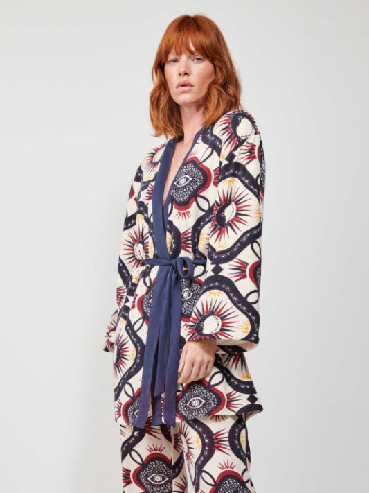 Vestaglia Gisela donna corta in pile art. Orientale